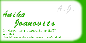 aniko joanovits business card